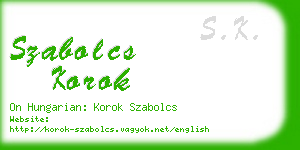 szabolcs korok business card